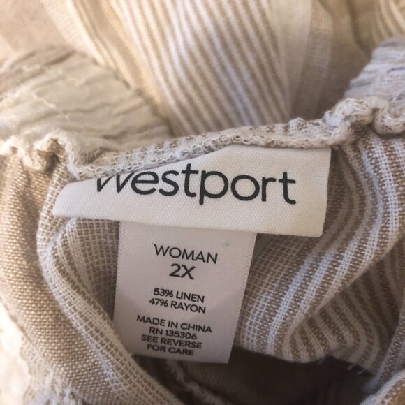 Westport tan and cream stripe full length pants - Size 2X - Picture 6 of 6